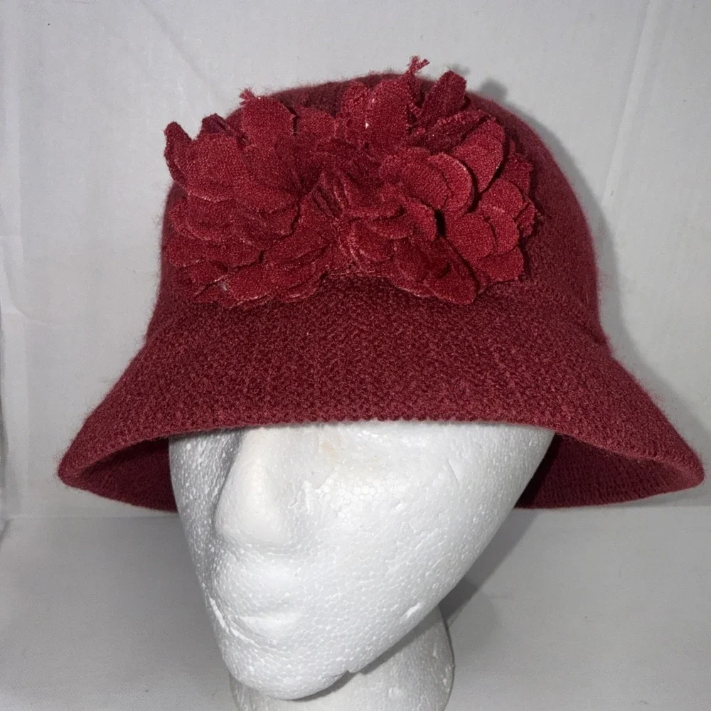 August Hat Company Red Floral Rose Cottage Garden Retro Whimsy‎ Bucket Hat